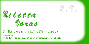 miletta voros business card